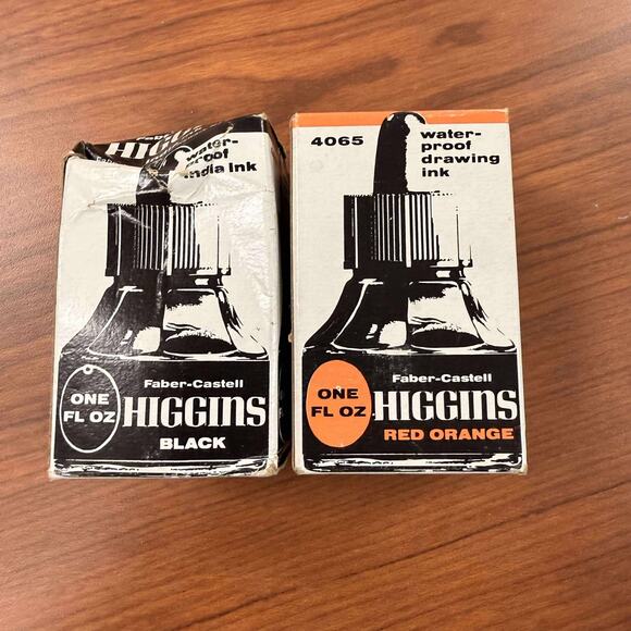 Faber Castell Higgins 2 Waterproof India Ink 4415 4065 Black 1 oz NOS Sealed Box - Picture 4 of 4